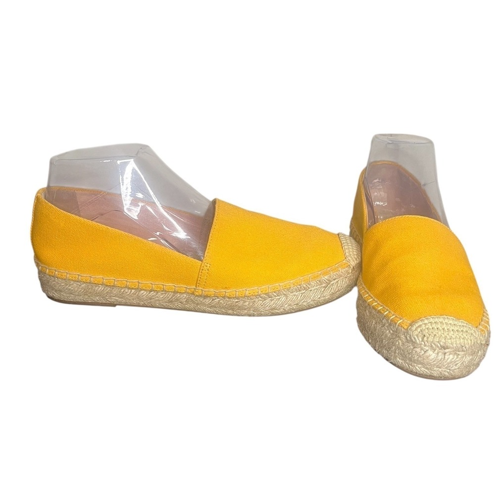 J. Crew Womens Espadrille Slip‎ On Loafers Flats Yellow Shoes Size 7.5